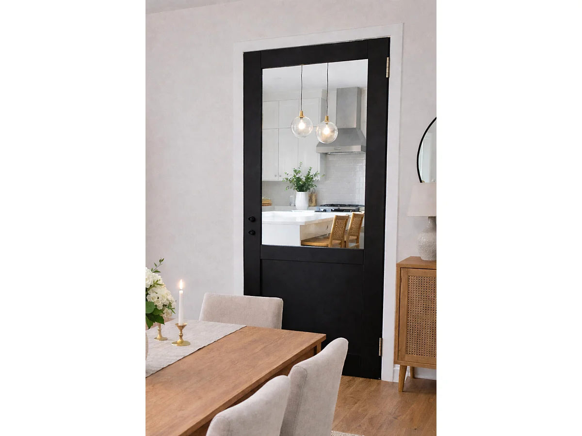 Gd Menuiseries Zwart Werkplaatsdeurblok Zonder Stijl H204 X L73 Links Duwend Afmetingen Tabel