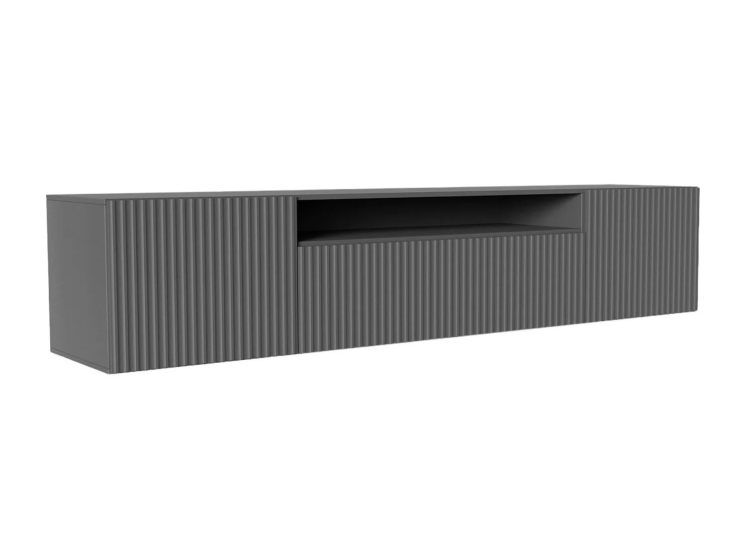 TV-Schrank Neo, Wohnwand, Lowboard, TV Ständer, Wohnwand, Wohnzimmer, TV Board, Fernseher, Highboard, Fernsehschrank, 200 cm, 3-türig, graphit