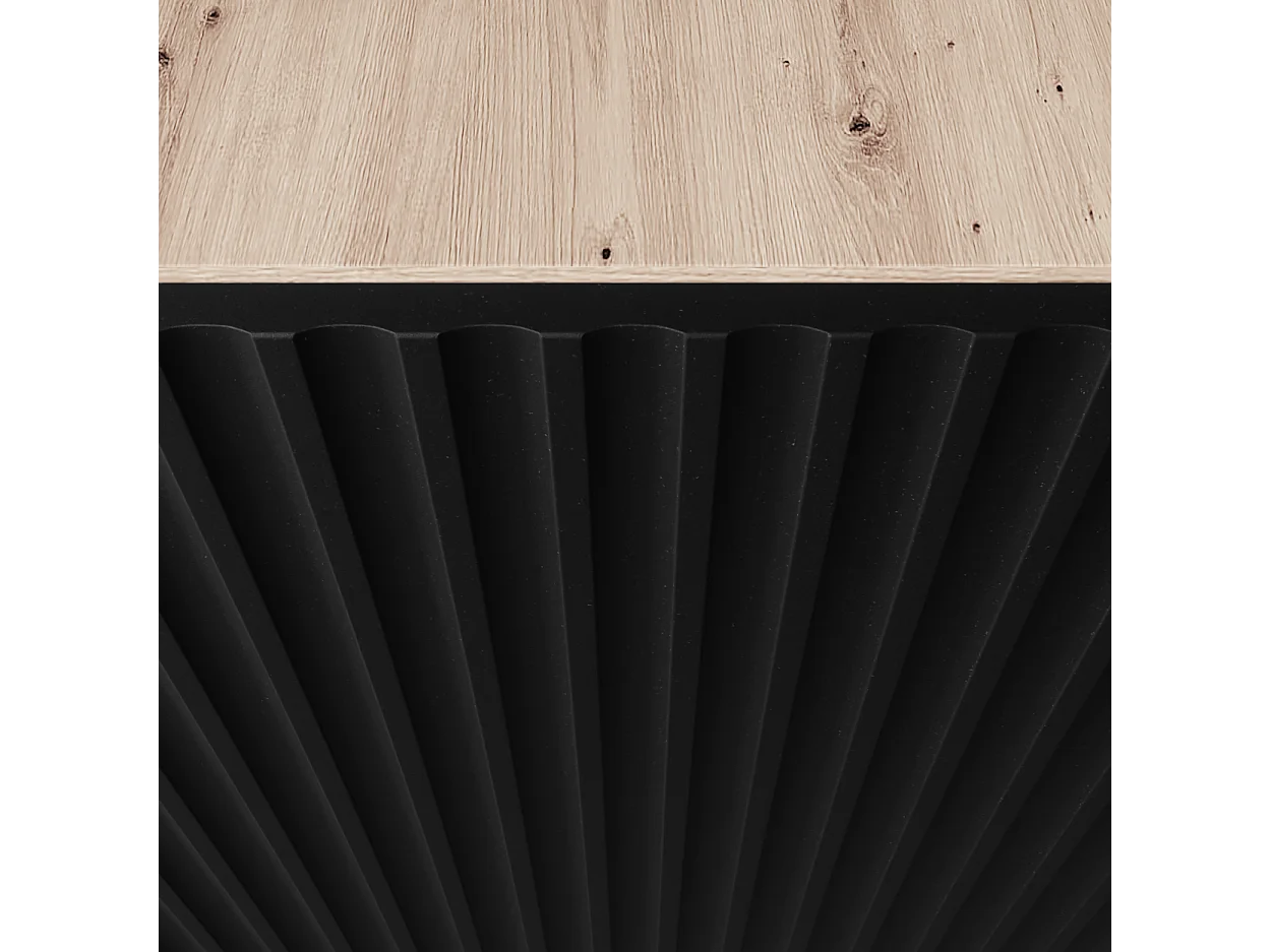 TV-Schrank Neo, Wohnwand, Lowboard, TV Ständer, Wohnwand, Wohnzimmer, TV Board, Fernseher, Highboard, Fernsehschrank, 200 cm, 3-türig, artisan, schwarz