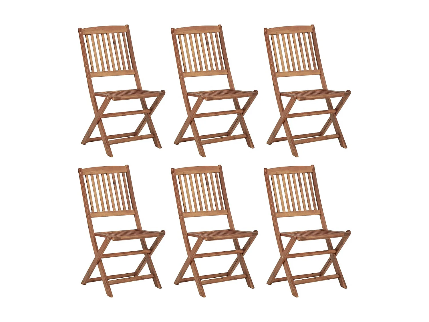 Chaises pliables de jardin 6 pcs avec coussins Bois d'acacia 132