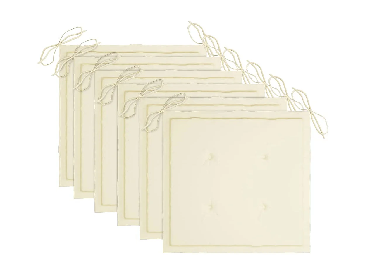 Chaises pliables de jardin 6 pcs avec coussins Bois d'acacia 132