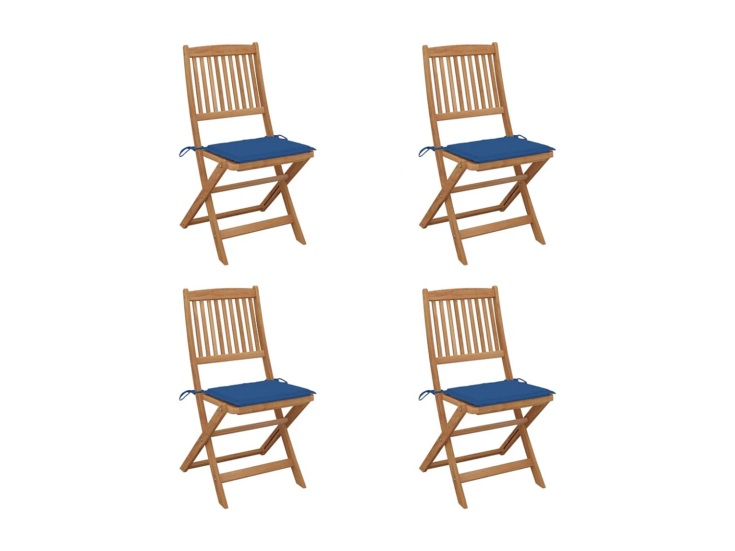 Chaises pliables de jardin 4 pcs avec coussins Bois d'acacia 31