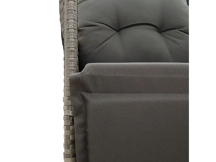 Chaise inclinable de jardin avec coussins gris résine tressée
