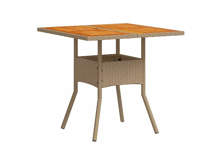 Ensemble à manger de jardin et coussins 3pcs beige rotin acacia