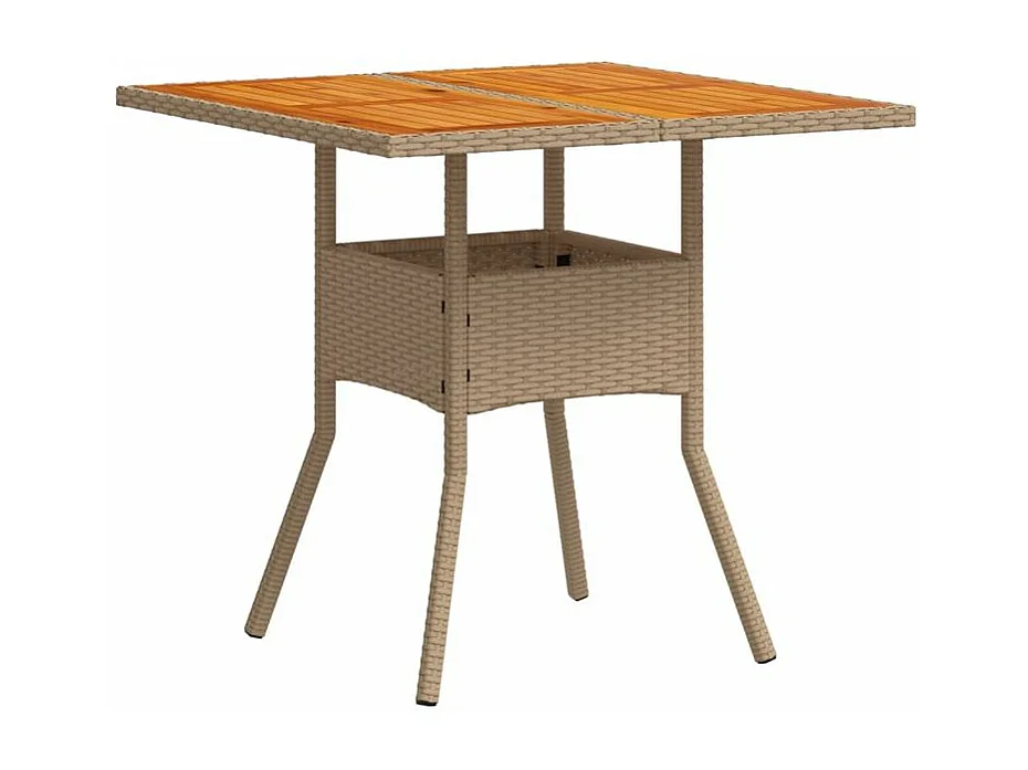 Ensemble à manger de jardin et coussins 3pcs beige rotin acacia