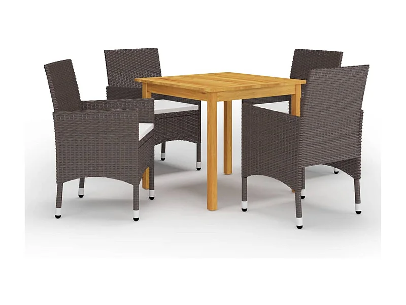 Ensemble de salle à manger de jardin 5 pcs Marron 14