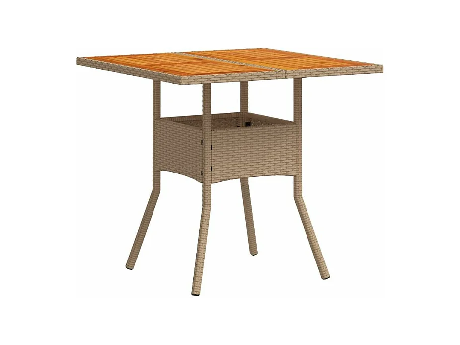 Ensemble à manger de jardin et coussins 5pcs beige rotin acacia