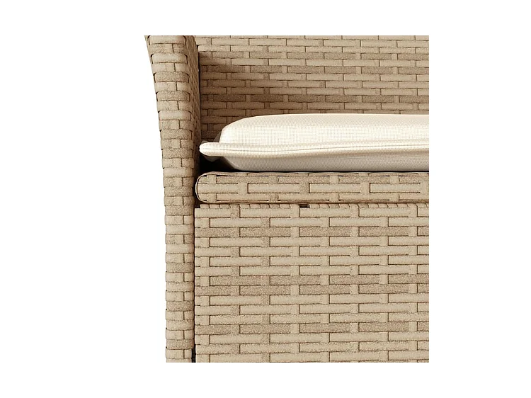 Ensemble à manger de jardin et coussins 3 pcs beige rotin verre