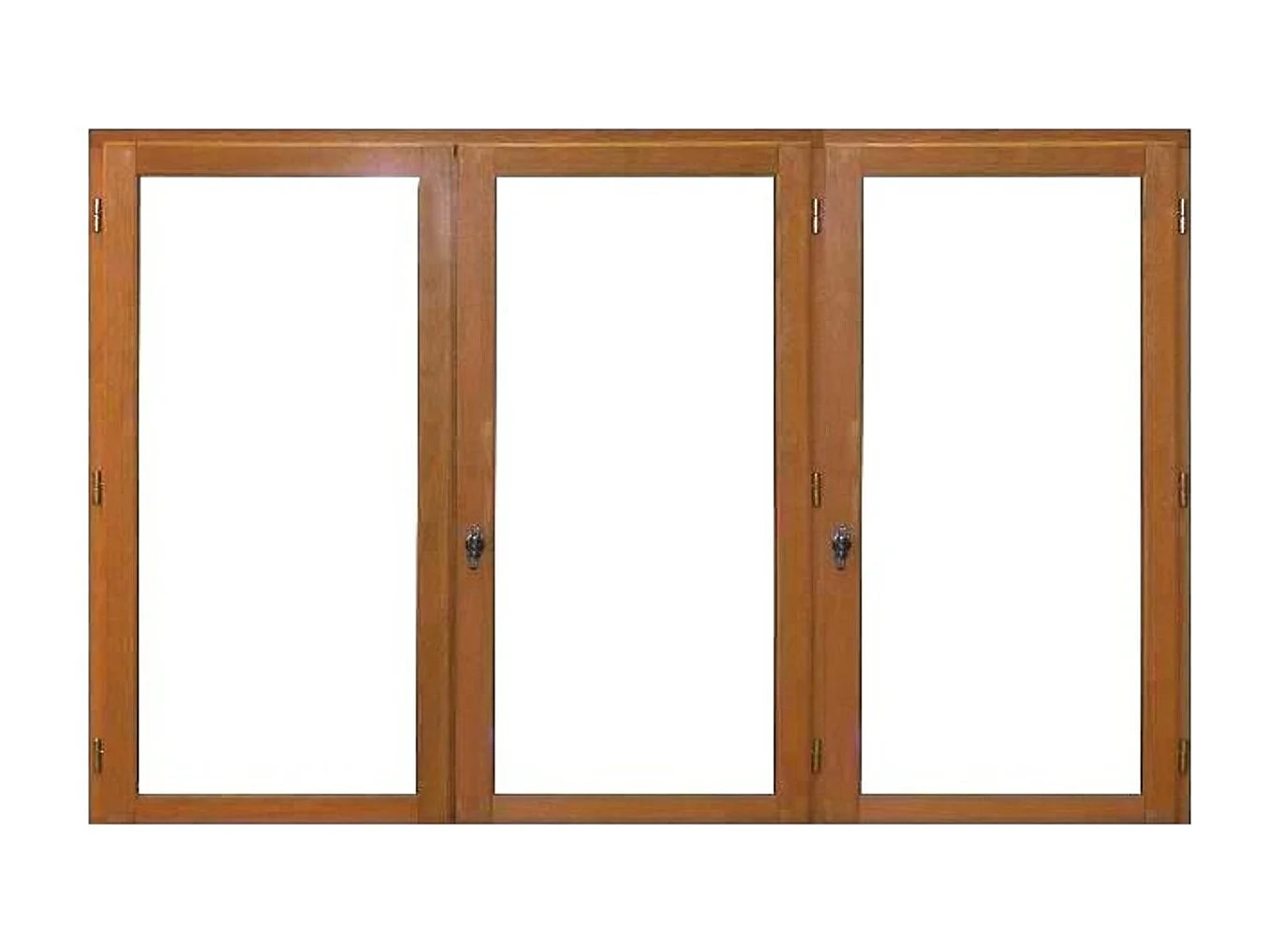 Fenetre Bois 3 Vantaux H135 X L180 Cotes Tableau + Poignee (ref 010220f9) Gd Menuiseries