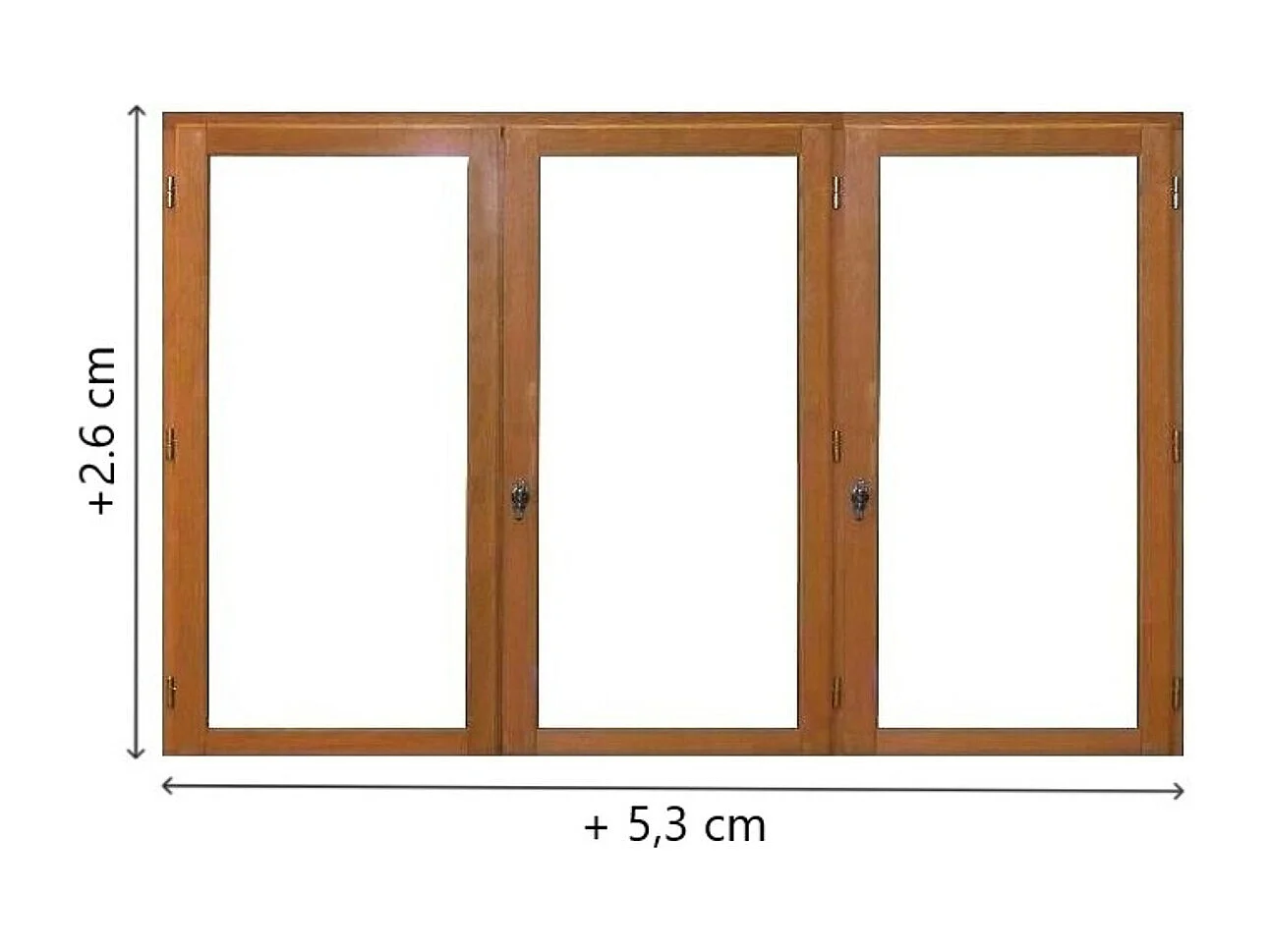 Fenetre Bois 3 Vantaux H135 X L180 Cm Côte Tableau, Poignee (ref 010220f9) Gd Menuiseries