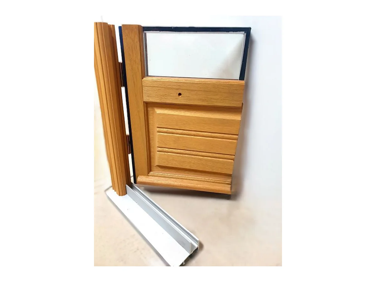 Porte Fenetre Bois 2 Vantaux H215 X L140 Cotes Tableau + Poignee Et Barillet (ref 01245f924) Gd Menuiseries