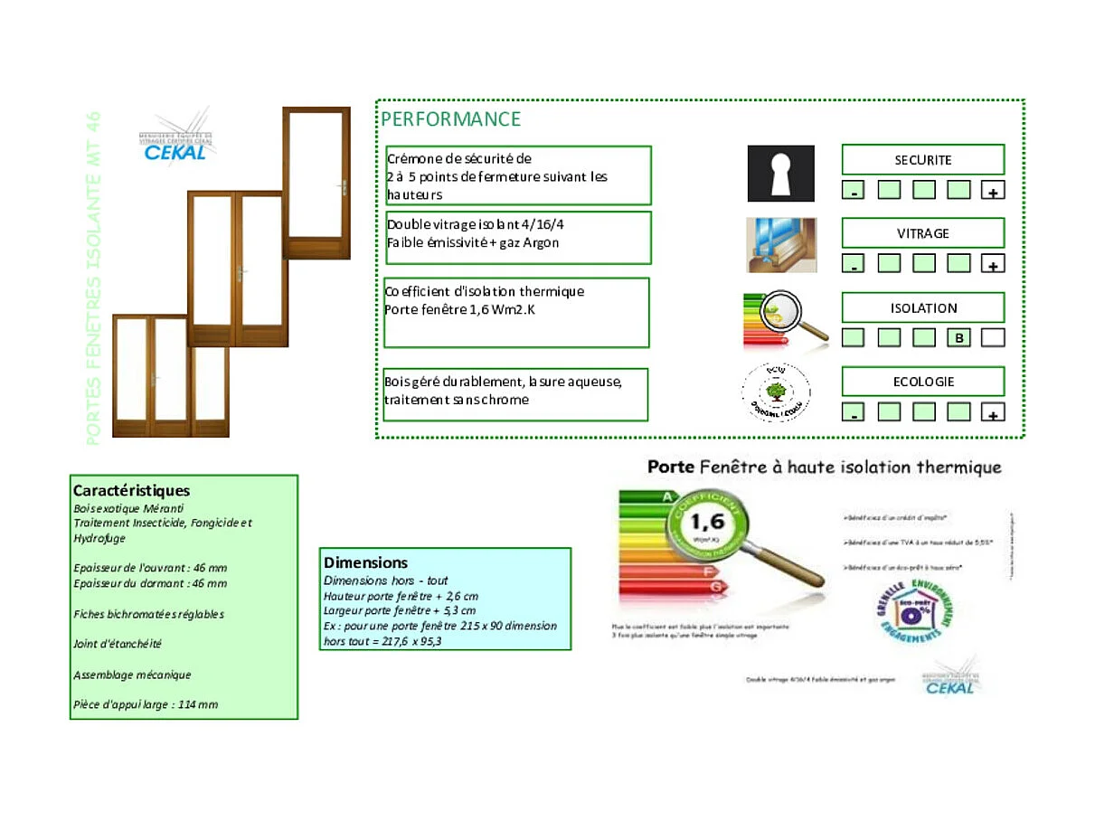 Puerta Ventana de Madera 2 Hojas Al.215 x L140 Dimensiones mesa + tirador y cilindro (ref 01245F924) sin manilla