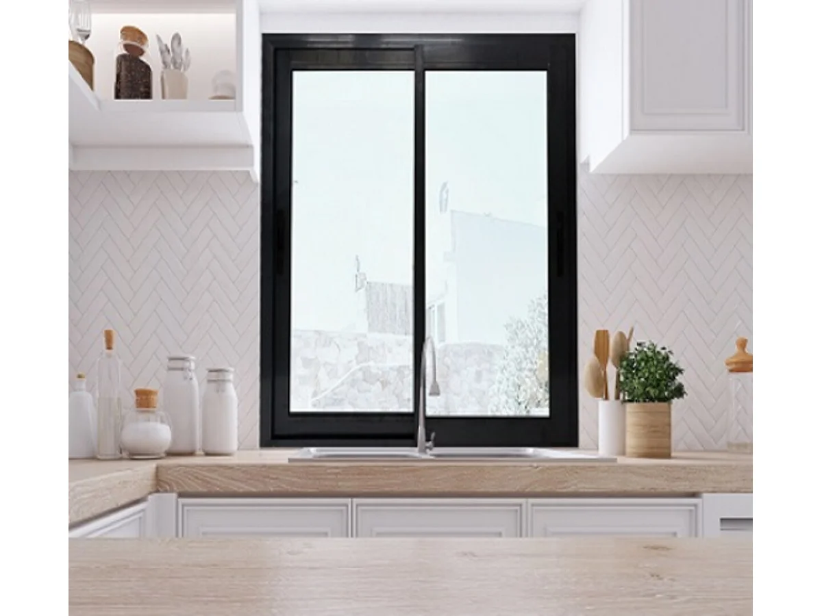 Fenetre Coulissante Aluminium  H115 X L100 Gris Ral 7016 2 Vantaux Gd Menuiseries