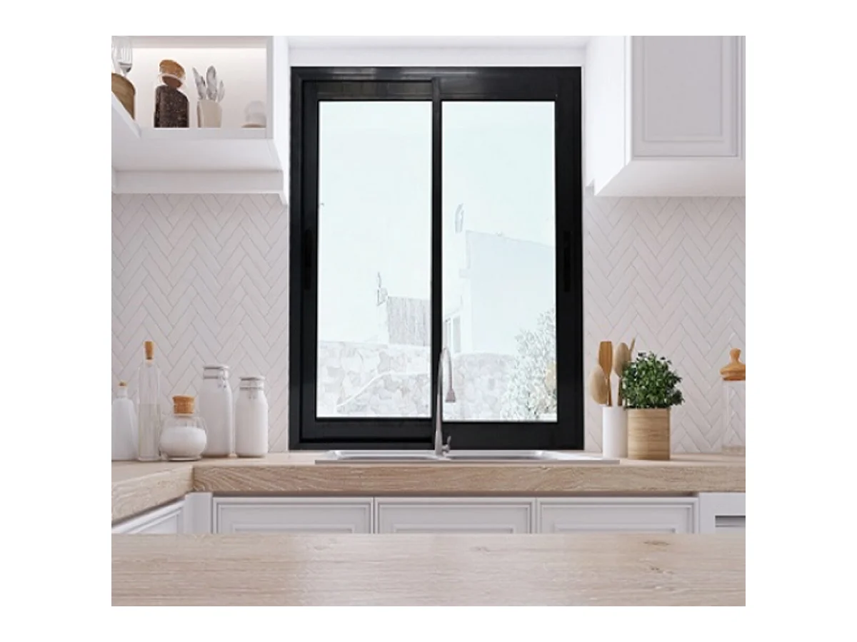 Fenetre Coulissante Aluminium  H125 X L120 Gris Ral 7016 2 Vantaux Gd Menuiseries