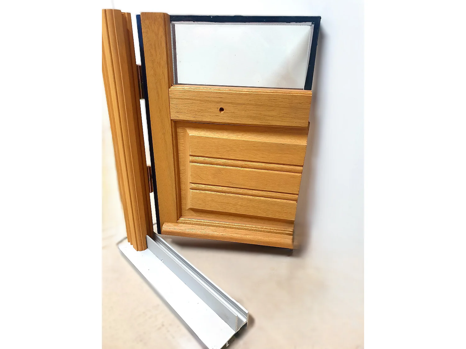 Porte Fenetre Bois 2 Vantaux H215 X L100 Cotes Tableau + Poignee Et Barillet (ref 01245f924) Gd Menuiseries