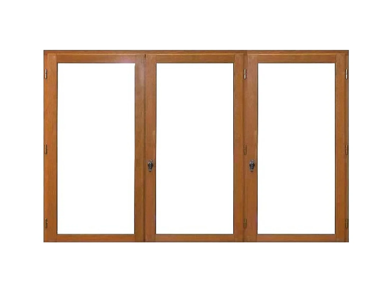 Fenetre Bois 3 Vantaux H125 X L180 Cotes Tableau + Poignee (ref 010220f9) Gd Menuiseries