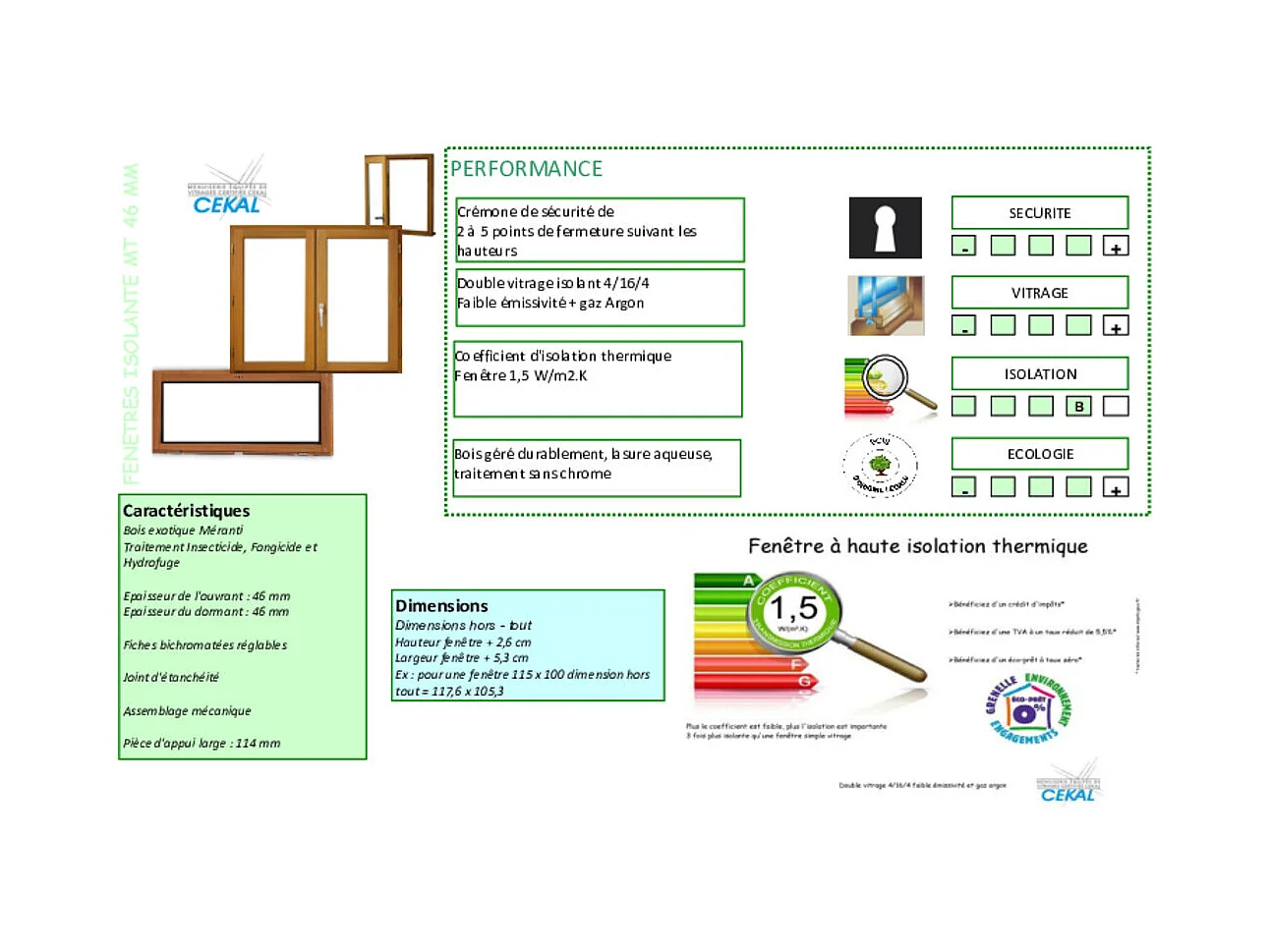 Fenetre Bois 3 Vantaux H125 X L180 Cm Côte Tableau, Poignee (ref 010220f9) Gd Menuiseries