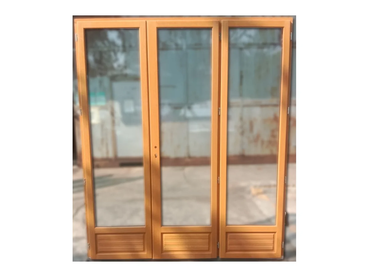 Porte Fenetre Bois 3 Vantaux  H215 X L180 Cotes Tableau + Poignee Et Barillet (ref 01245f924) Gd Menuiseries