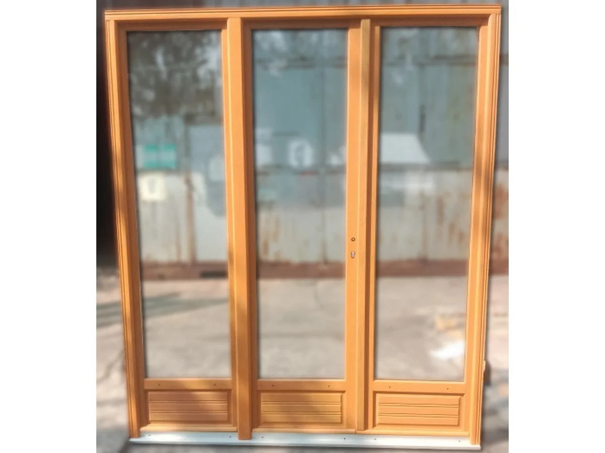 Porte Fenetre Bois 3 Vantaux H215 X L180 Cm Côte Tableau (poignée, Barillet Ref 01245f924) Gd Menuiseries