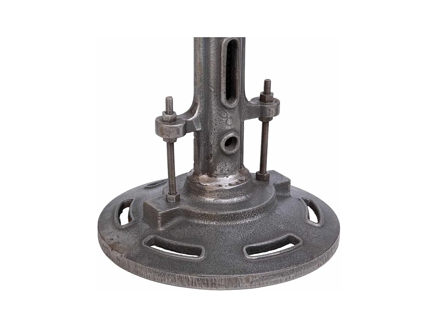 Taburete de metal y piel marrón 32x32x57