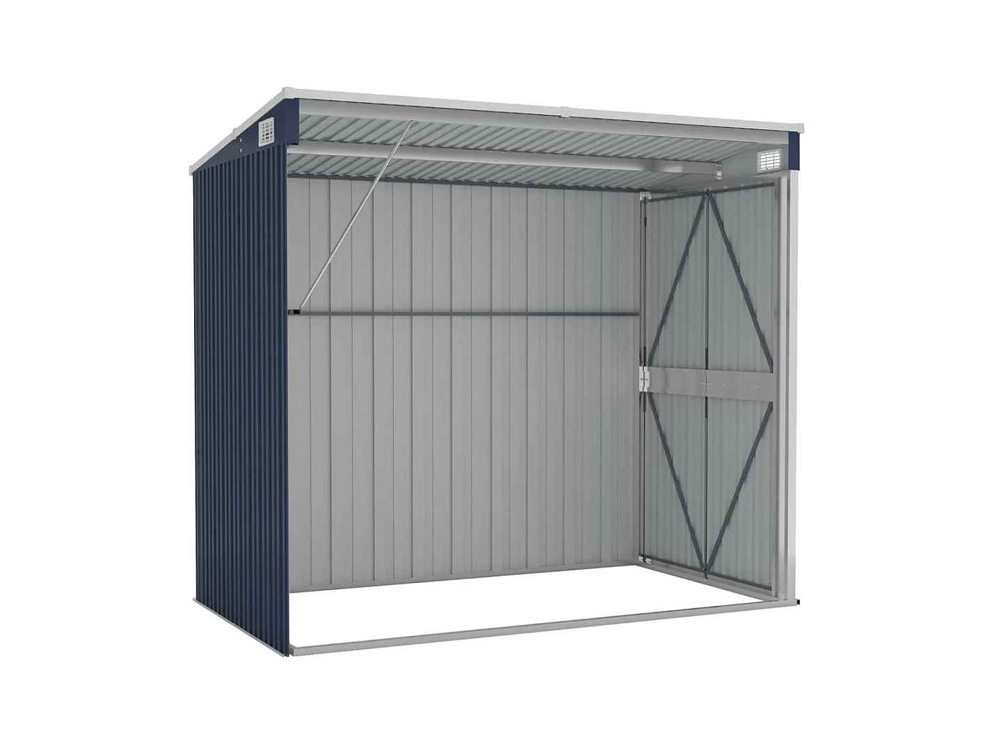 Abri de jardin mural Anthracite 118x194x178 Acier