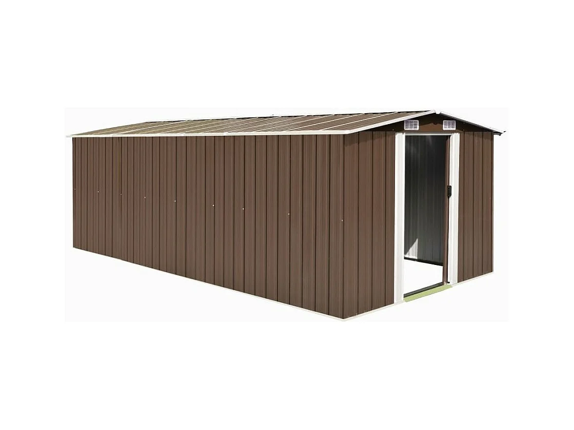 Abri de jardin 257x489x181 Métal Marron