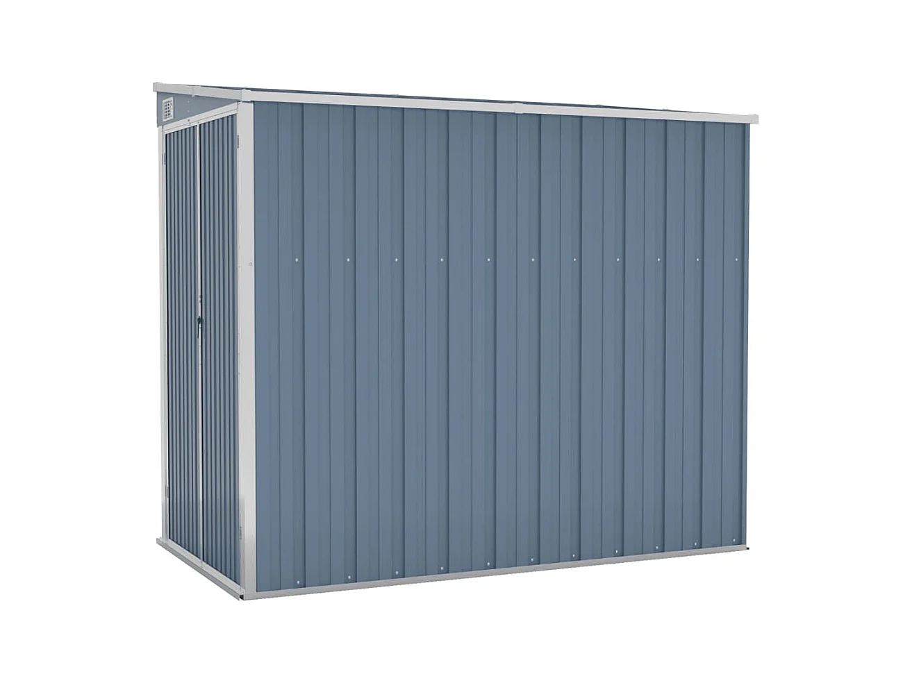 Abri de jardin mural Gris 118x194x178 Acier galvanisé