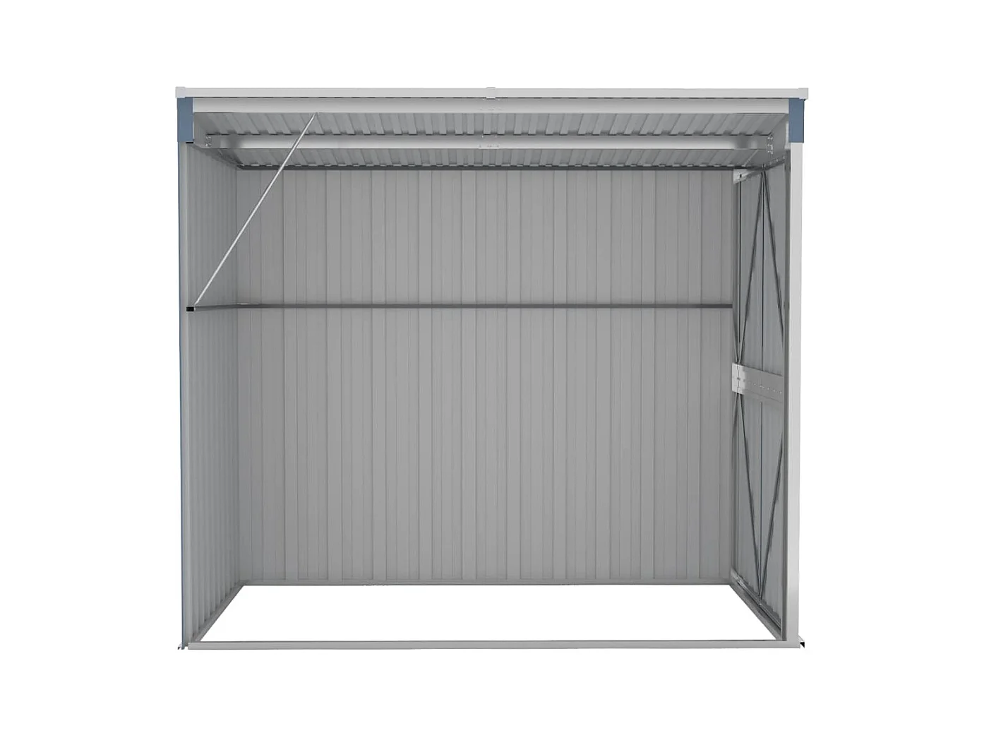 Abri de jardin mural Gris 118x194x178 Acier galvanisé