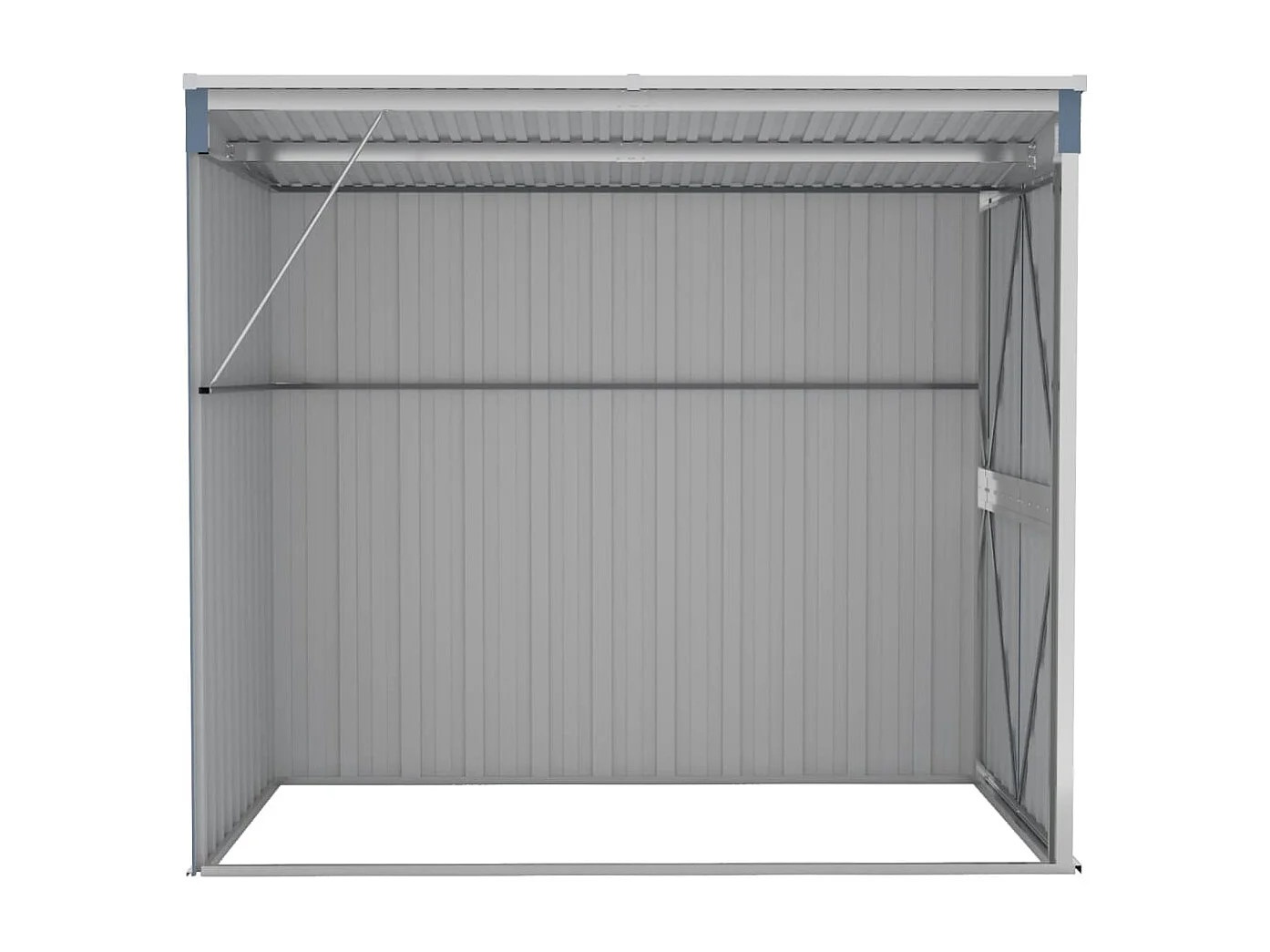 Abri de jardin mural Gris 118x194x178 Acier galvanisé