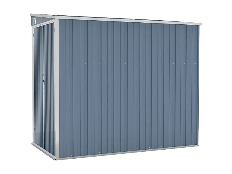 Abri de jardin mural Gris 118x194x178 Acier galvanisé