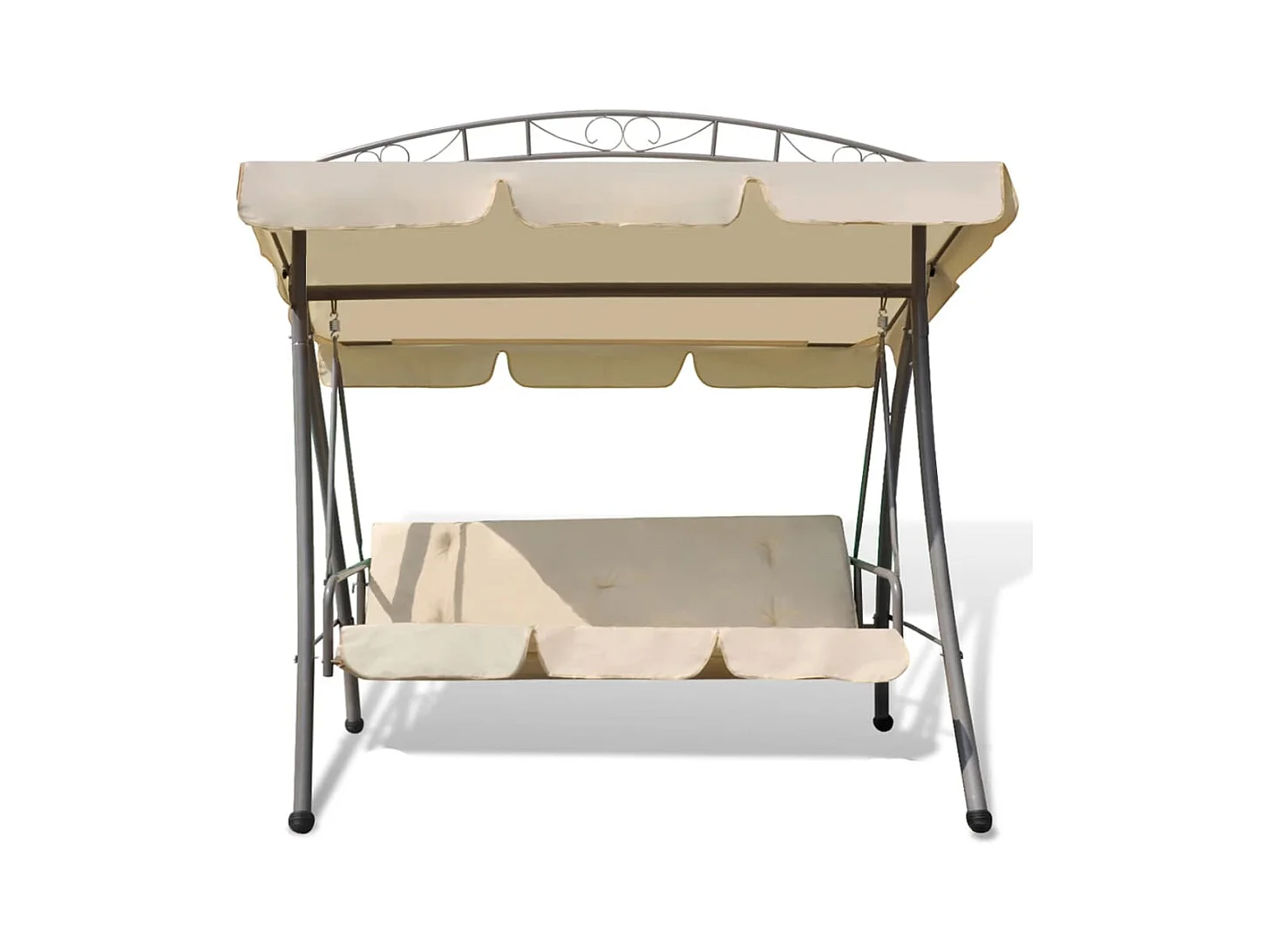 Balancelle convertible d'extérieur avec auvent Blanc sable