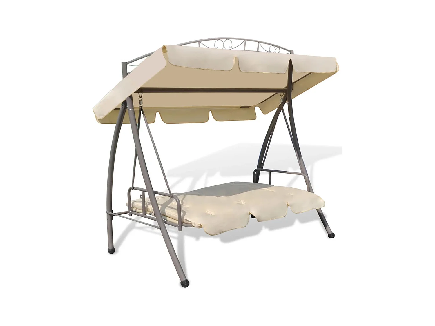 Balancelle convertible d'extérieur avec auvent Blanc sable