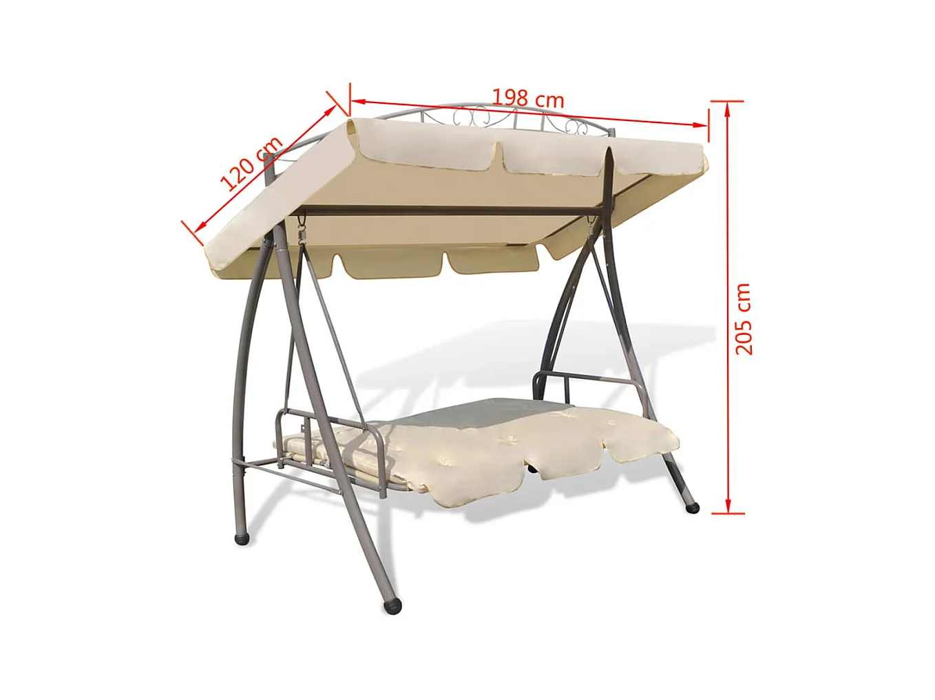Balancelle convertible d'extérieur avec auvent Blanc sable