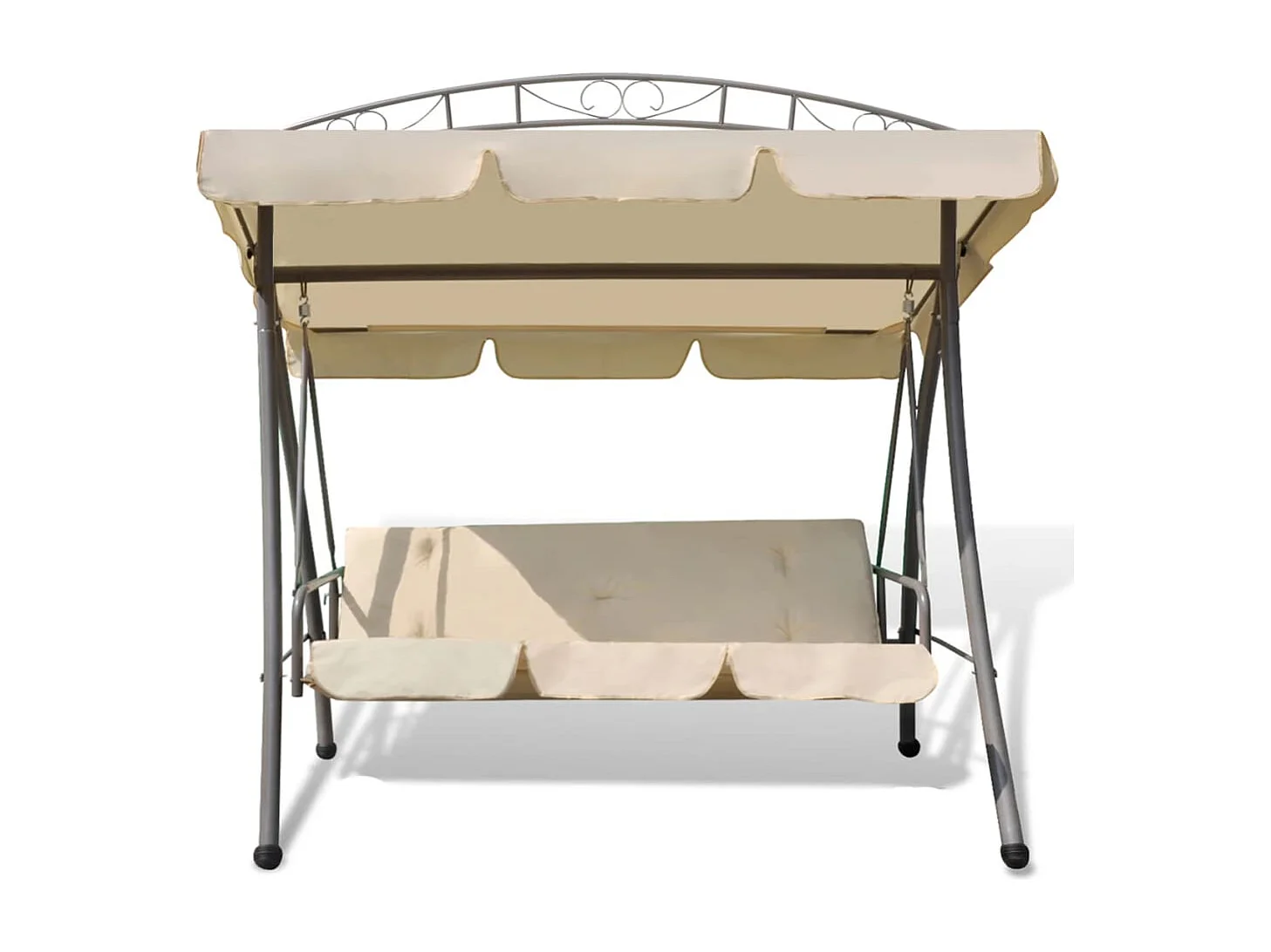 Balancelle convertible d'extérieur avec auvent Blanc sable