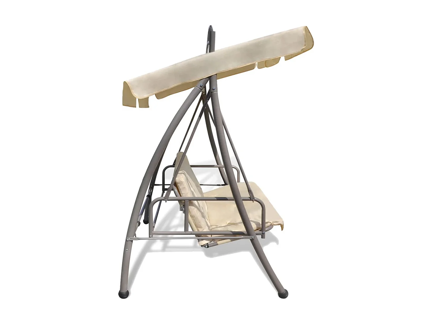 Balancelle convertible d'extérieur avec auvent Blanc sable