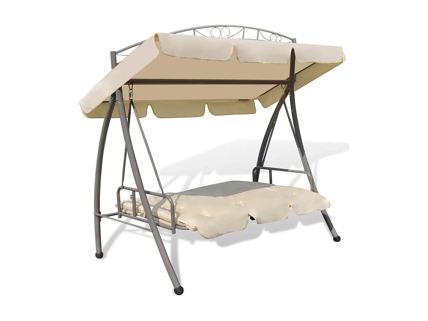 Balancelle convertible d'extérieur avec auvent Blanc sable