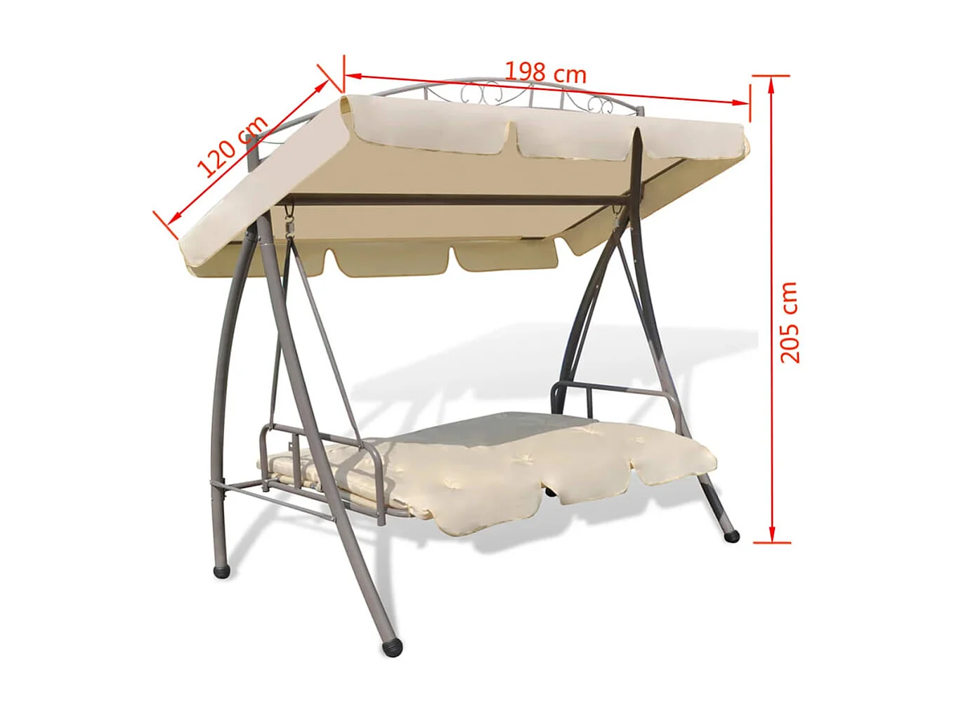 Balancelle convertible d'extérieur avec auvent Blanc sable