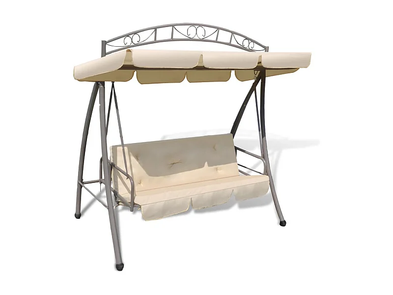 Balancelle convertible d'extérieur avec auvent Blanc sable
