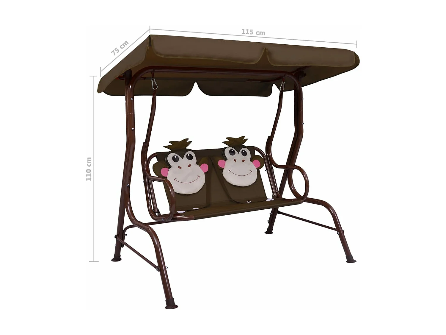 Balancelle pour enfants Marron 115x75x110 Tissu