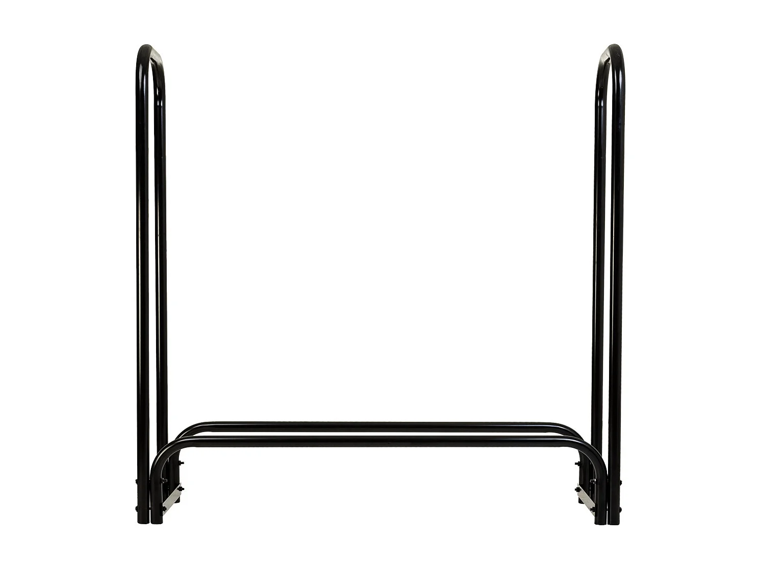 Étagère à bois de chauffage en métal noir 124x34x124h cm