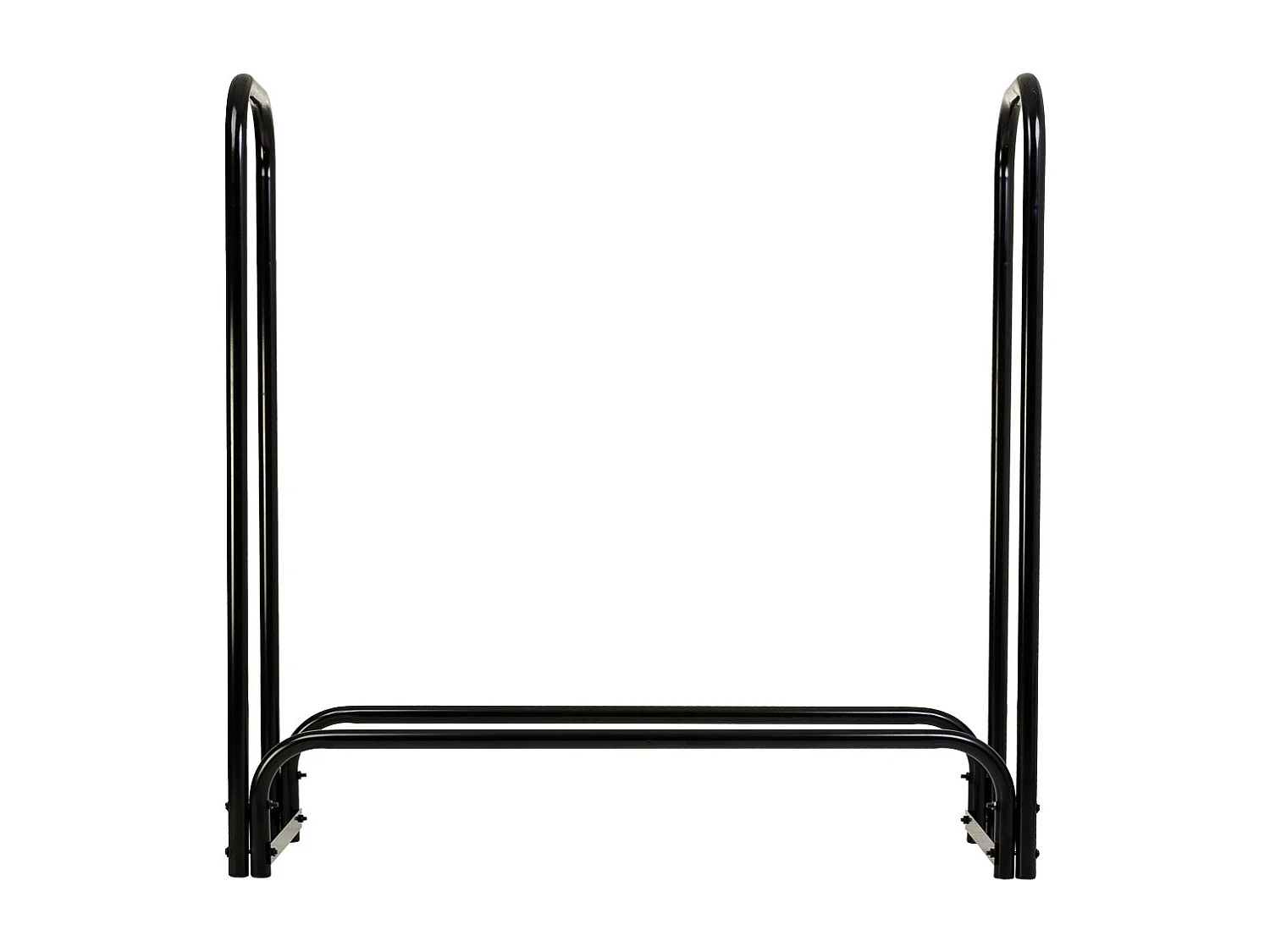 Étagère à bois de chauffage en métal noir 124x34x124h cm