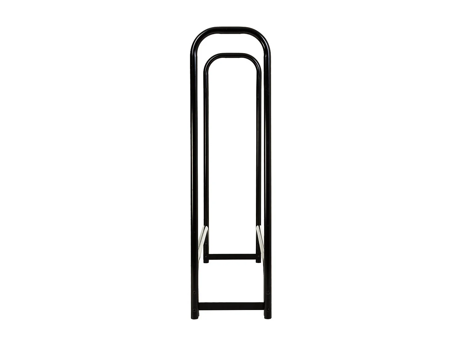 Étagère à bois de chauffage en métal noir 124x34x124h cm