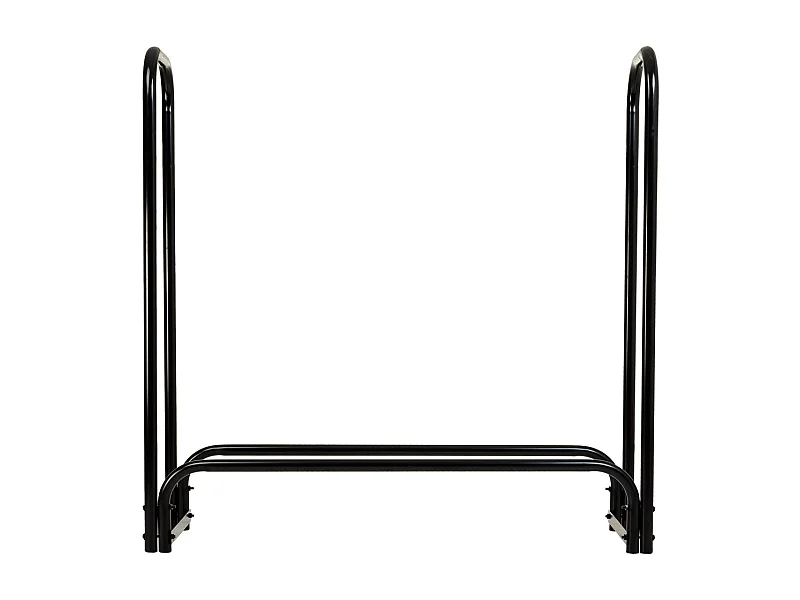 Étagère à bois de chauffage en métal noir 124x34x124h cm