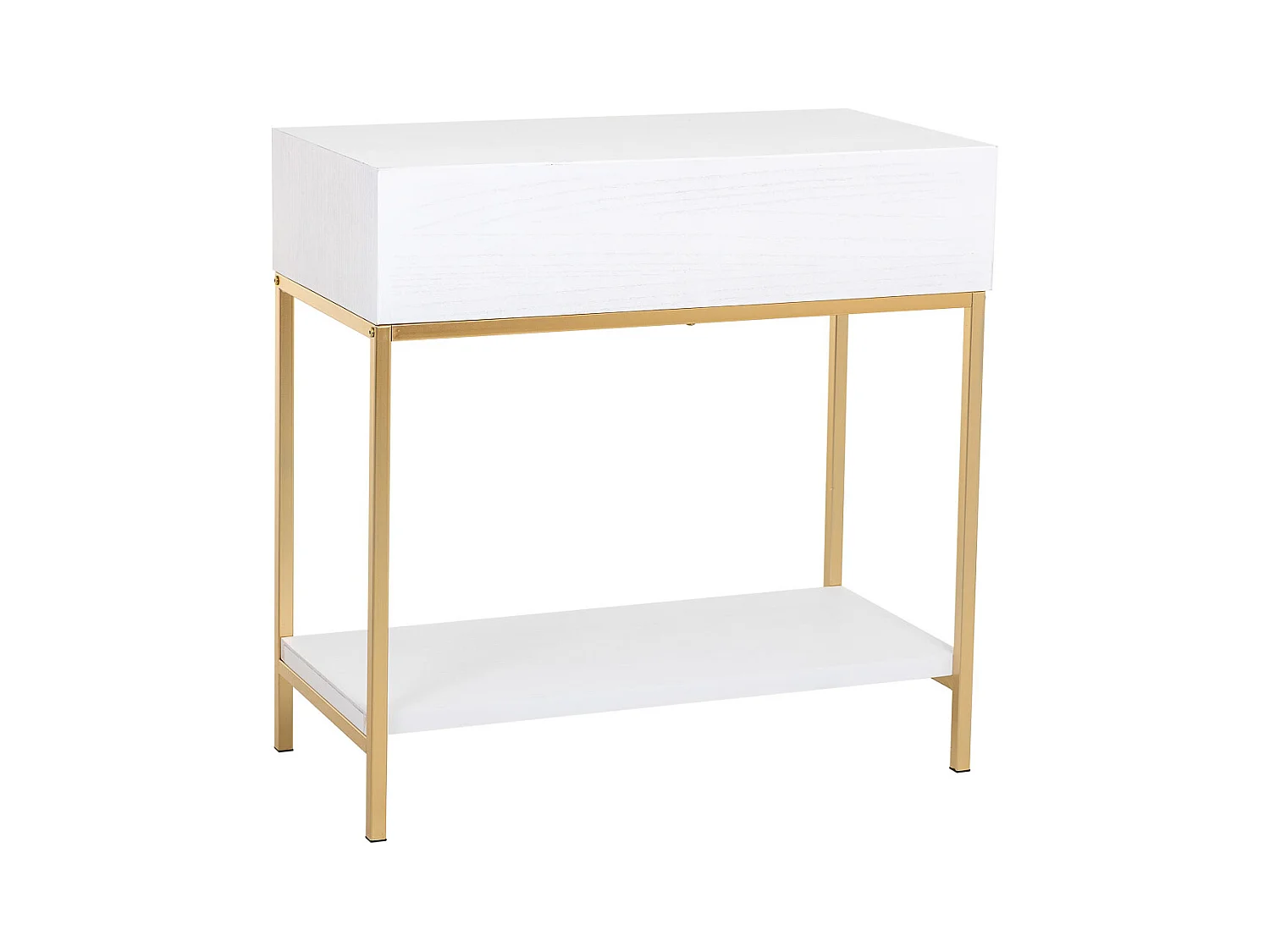 Meuble d'entrée avec 2 tiroirs, bois et métal, 80x42x79h cm