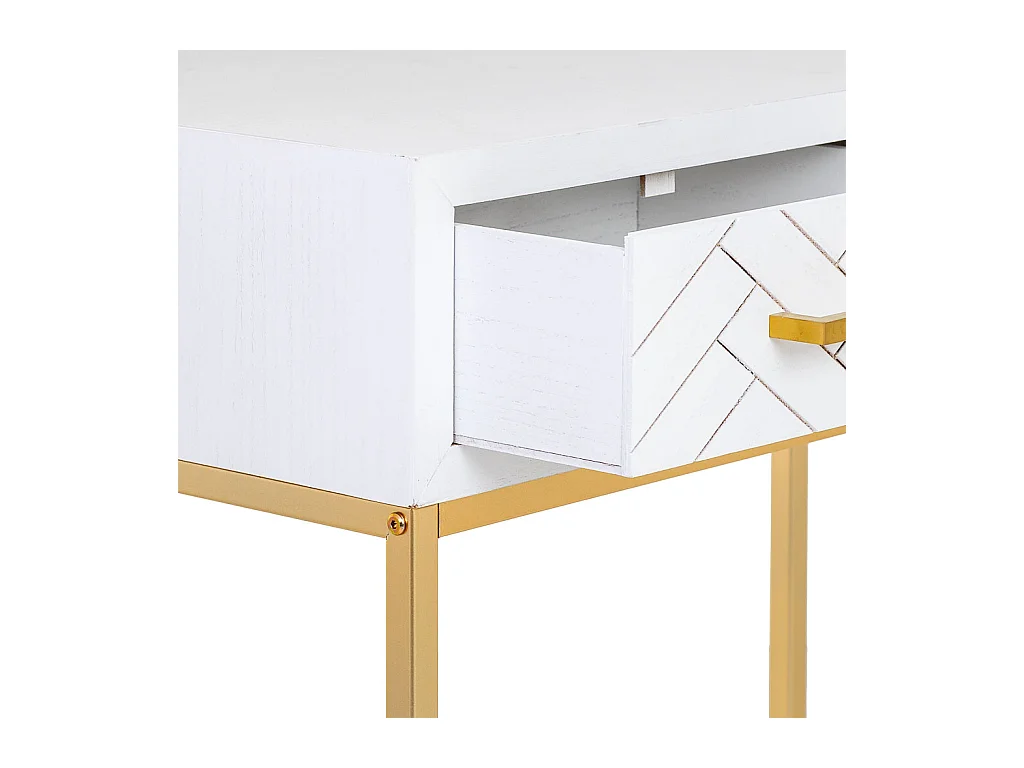 Meuble d'entrée avec 2 tiroirs, bois et métal, 80x42x79h cm