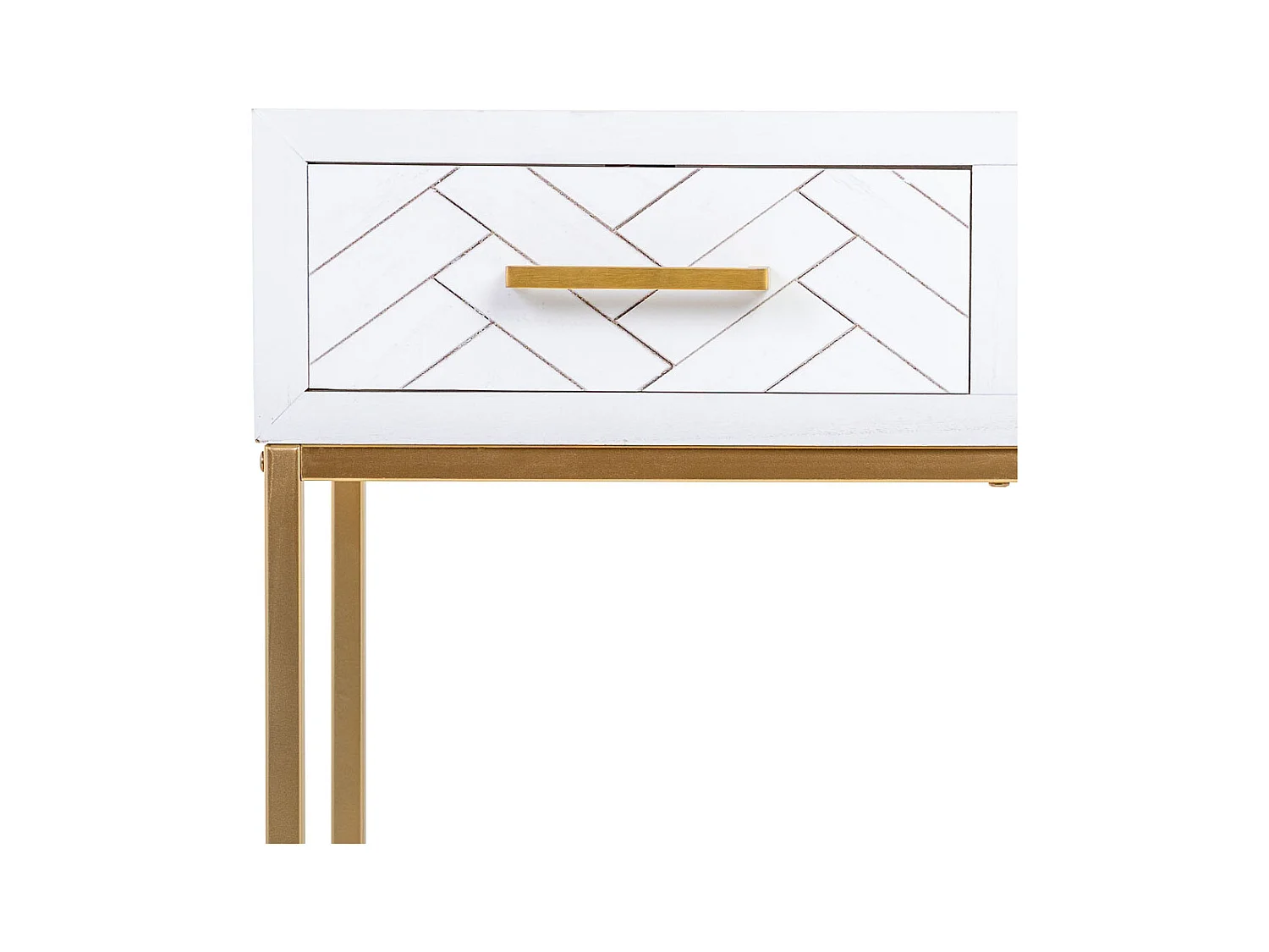 Meuble d'entrée avec 2 tiroirs, bois et métal, 80x42x79h cm