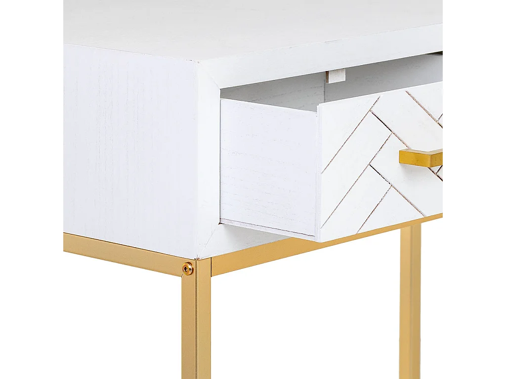 Móvel de corredor com 2 gavetas, madeira e metal, 80x42x79h cm