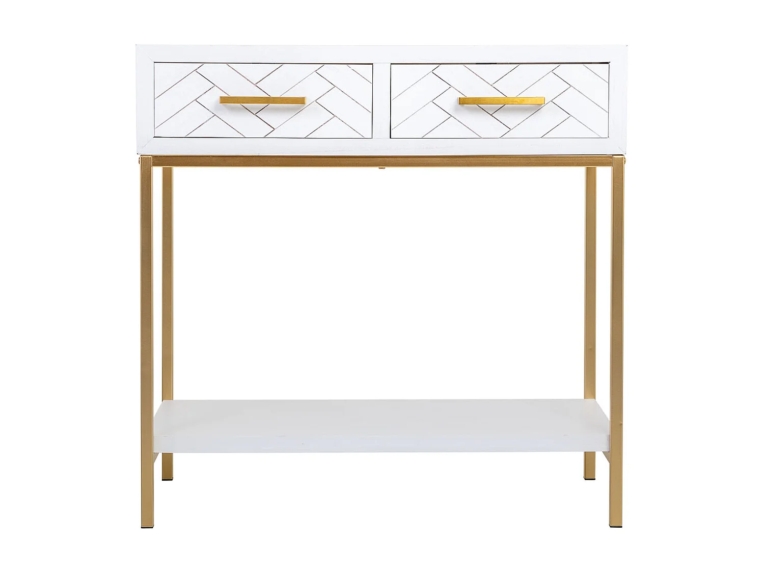 Mobile ingresso con 2 cassetti, legno e metallo, 80x42x79h cm