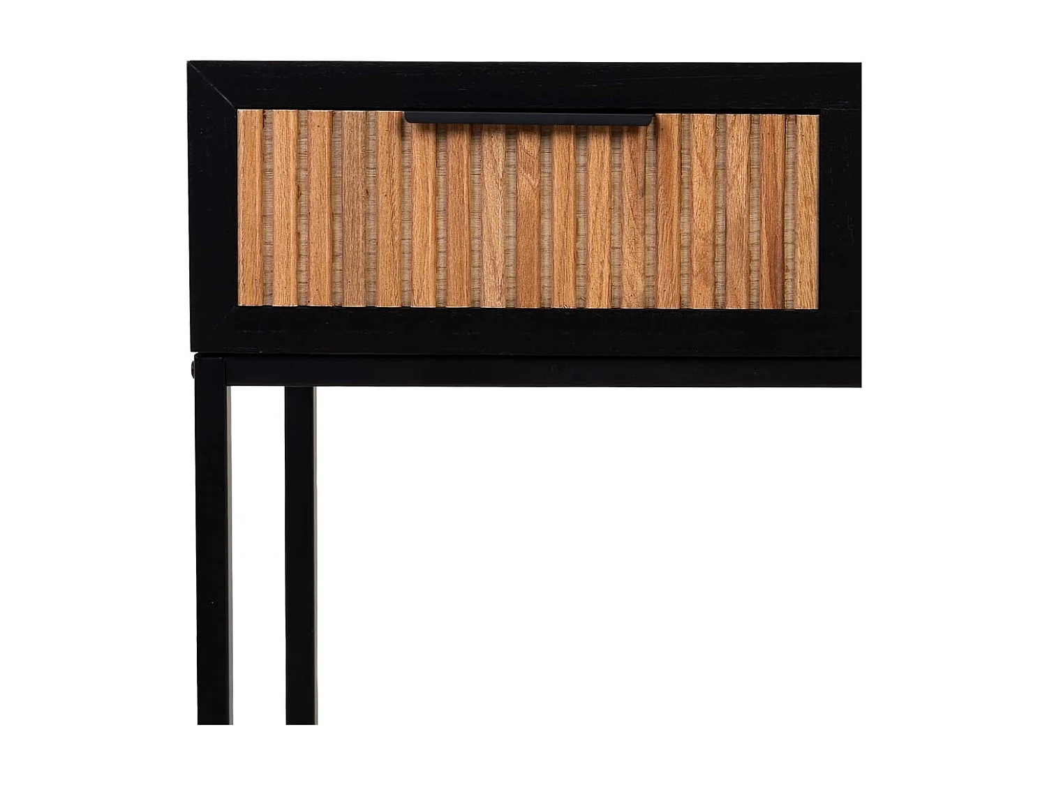 Corredor com duas gavetas, madeira e metal, 120x40x69h cm