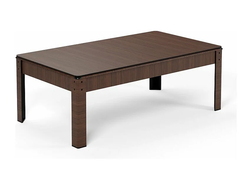 Billard Américain convertible table 8 places KITBILL 7Ft- 226,5 x 126,5 x 80cm Plateau dînatoire et accessoires inclus - Marron